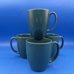 Corelle Stoneware 8oz Hunter Green Cups (New in Box), Set of 4, Ceramic